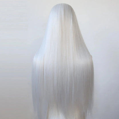 13*4 Dark Brown Synthetic Lace Front Wigs Chocolate Brown Long Straight Lace Front Wig for Women Pre Plucked Natural Hairline