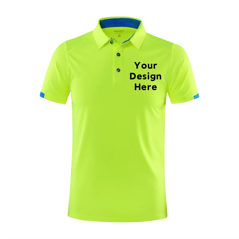 8 Colors Quick-Drying Breathable Sports Polo Shirt Custom Logo Print Embroidery Design Company Brand Tops S-4xl
