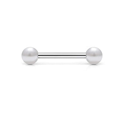 1 PCS/5 PCS Stainless Steel 14G Tongue Rings Barbell Glowe Tongue Barbell Jewelry For Women Piercing Tongue Piercing White Badiee Stylez
