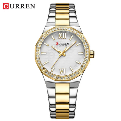 CURREN 2025 Casual Ladies Quartz Wrist Watch Luminous Bracelet Women Watch Clock Luxury Brand Design Women Montre Femme Reloj gold white