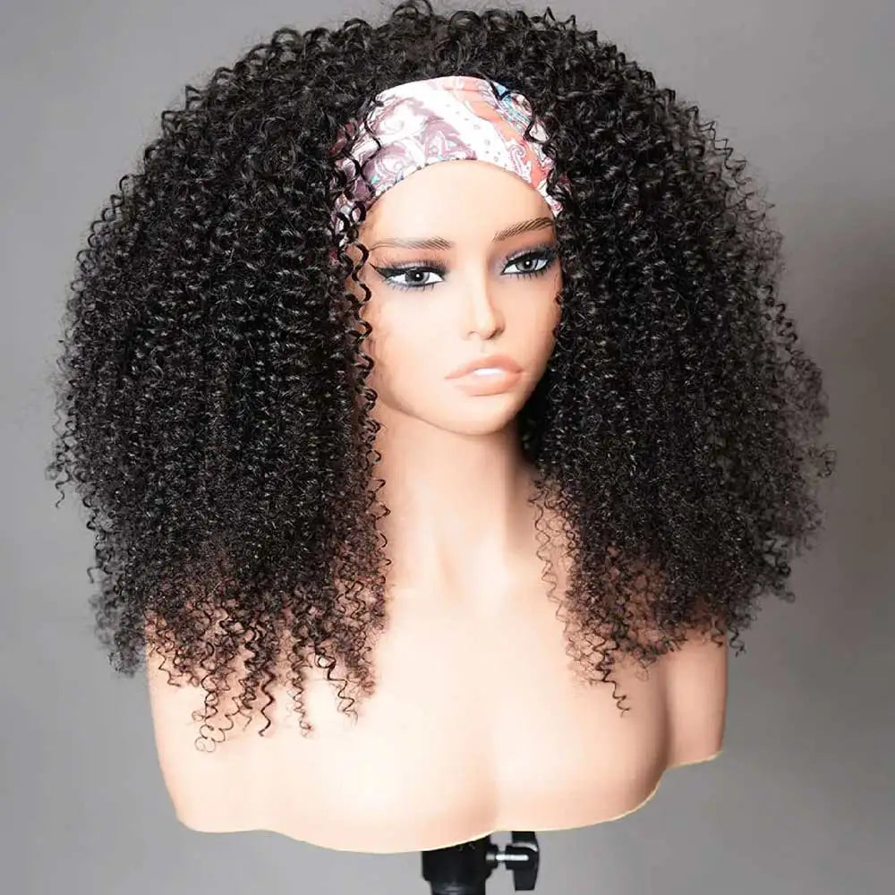 Half Wigs Human Hair Kinky Curly 3 In 1 Human Hair Wig Seamless Flip Over Half Wig Beginner Friendly Curly Wigs for Women Badiee Stylez