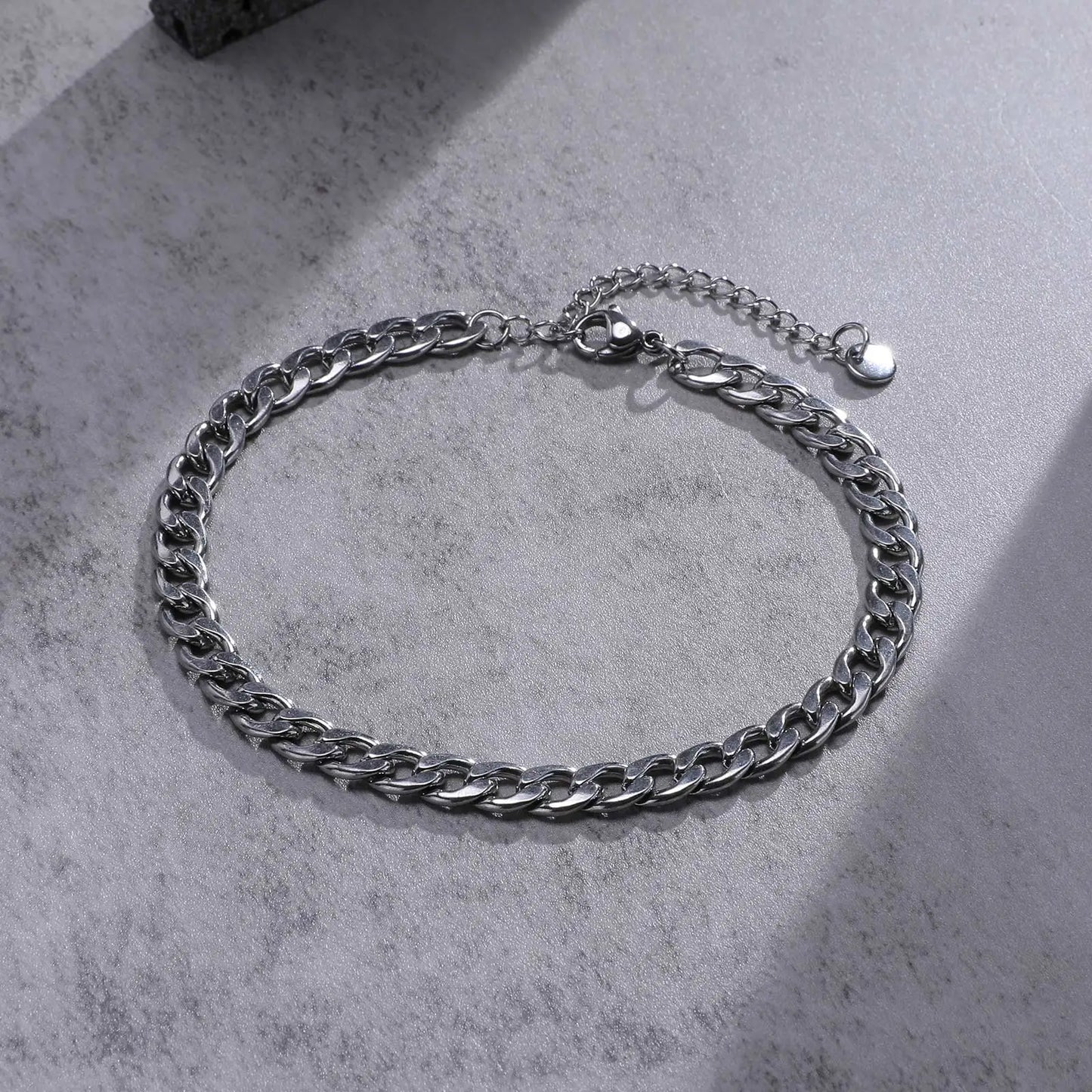 Waterproof Stainless Steel Cuban Wheat Chain Anklet Bracelets for Men, Summer Holiday Beach Foot Gifts Jewelry,Length Adjustable Badiee Stylez