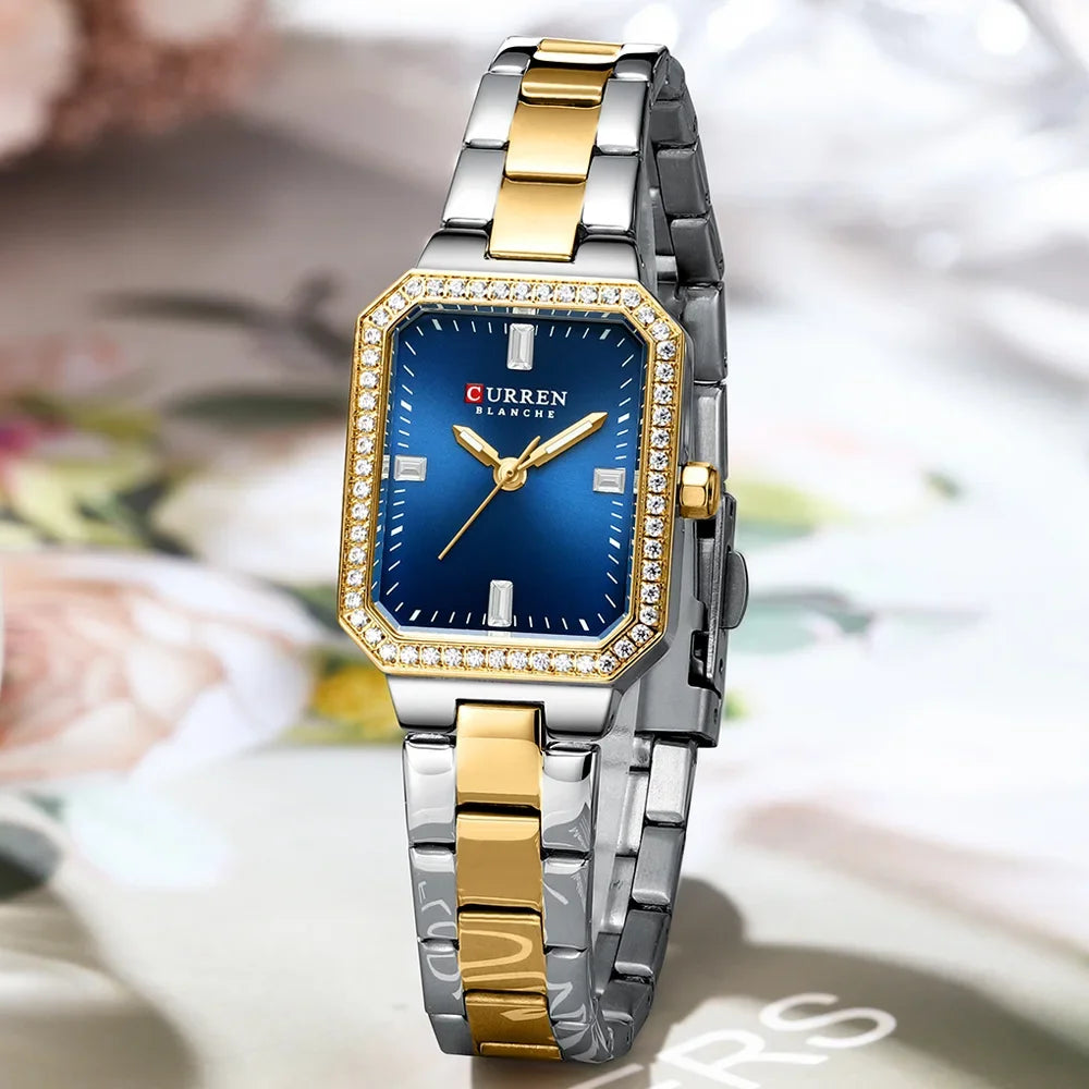 CURREN Women Watch Quartz Watch for Ladies Simple Elegant Dress Wristwatch Stainless Steel Bracelet