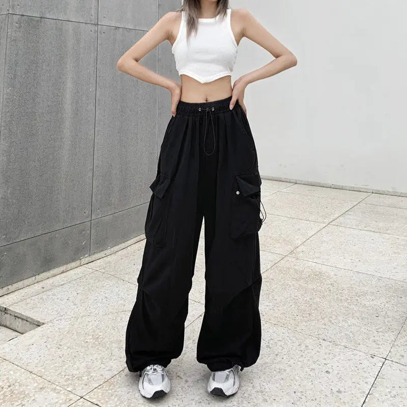 Retro Cargo Pants Women Fashion Streetwear High Waist Thin Casual Sweatpants Harajuku Sports Pants Woman Clothes Trousers Mujer Badiee Stylez