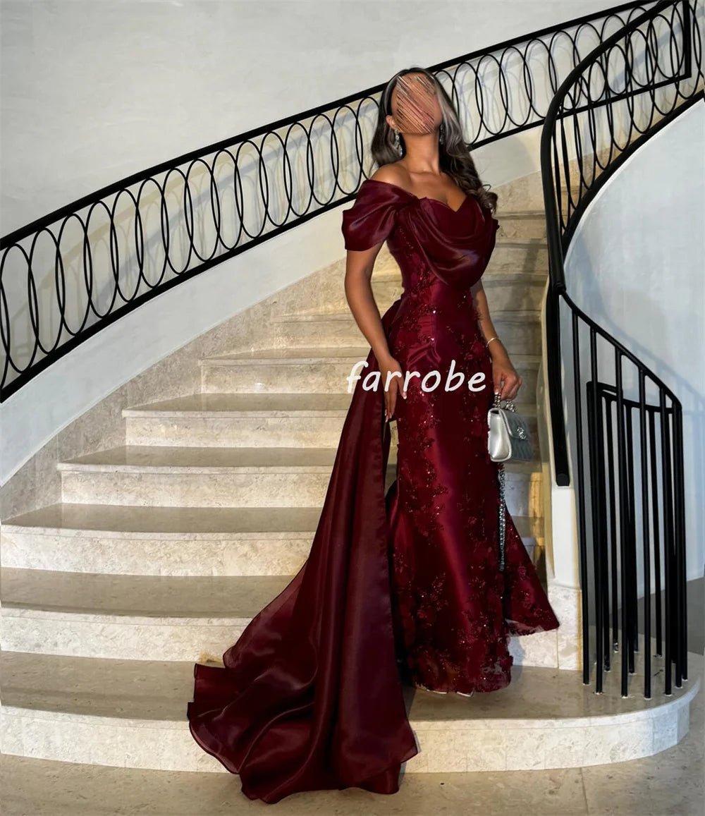 Customized Exquisite Elegant Applique Flower Mermaid Off-the-shoulder Long Dresses Bespoke Occasion Dresses Fashion Formal Badiee Stylez