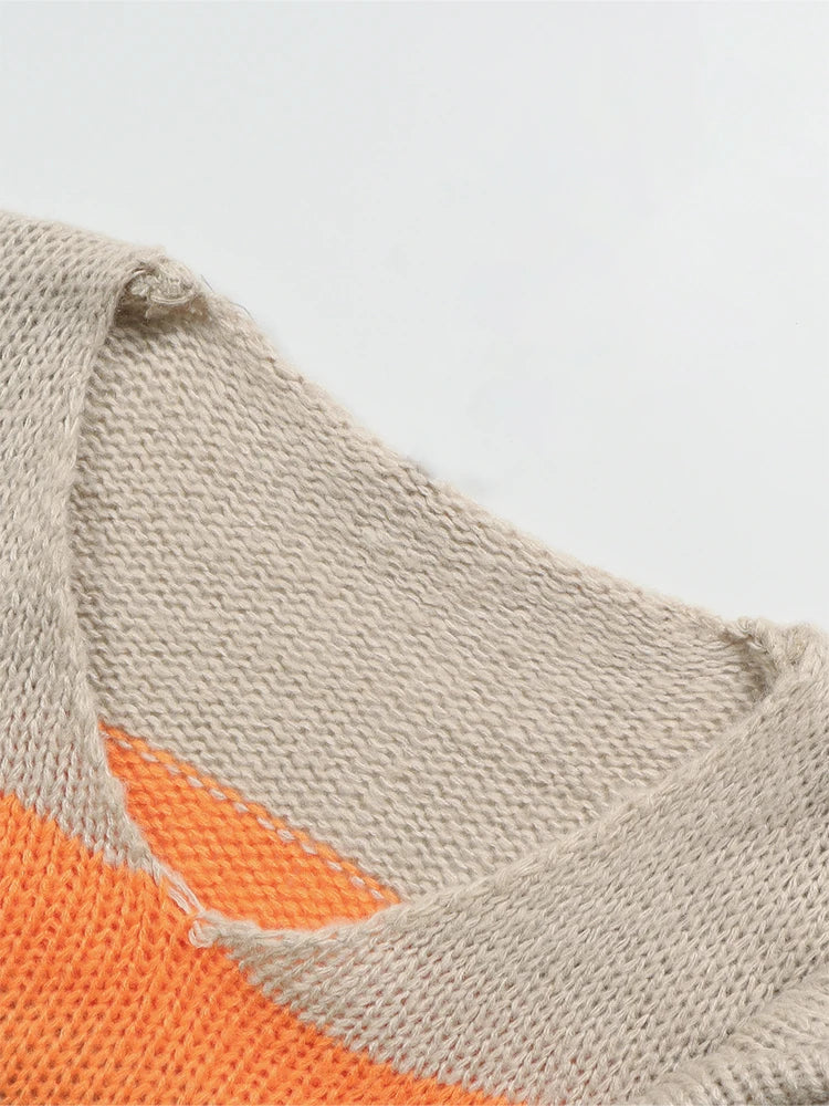 Plus Size Women's Plus Size Colour Block Simple Daily Wear Long Sleeve Sweater Dress Best Choice for Autumn and Winter