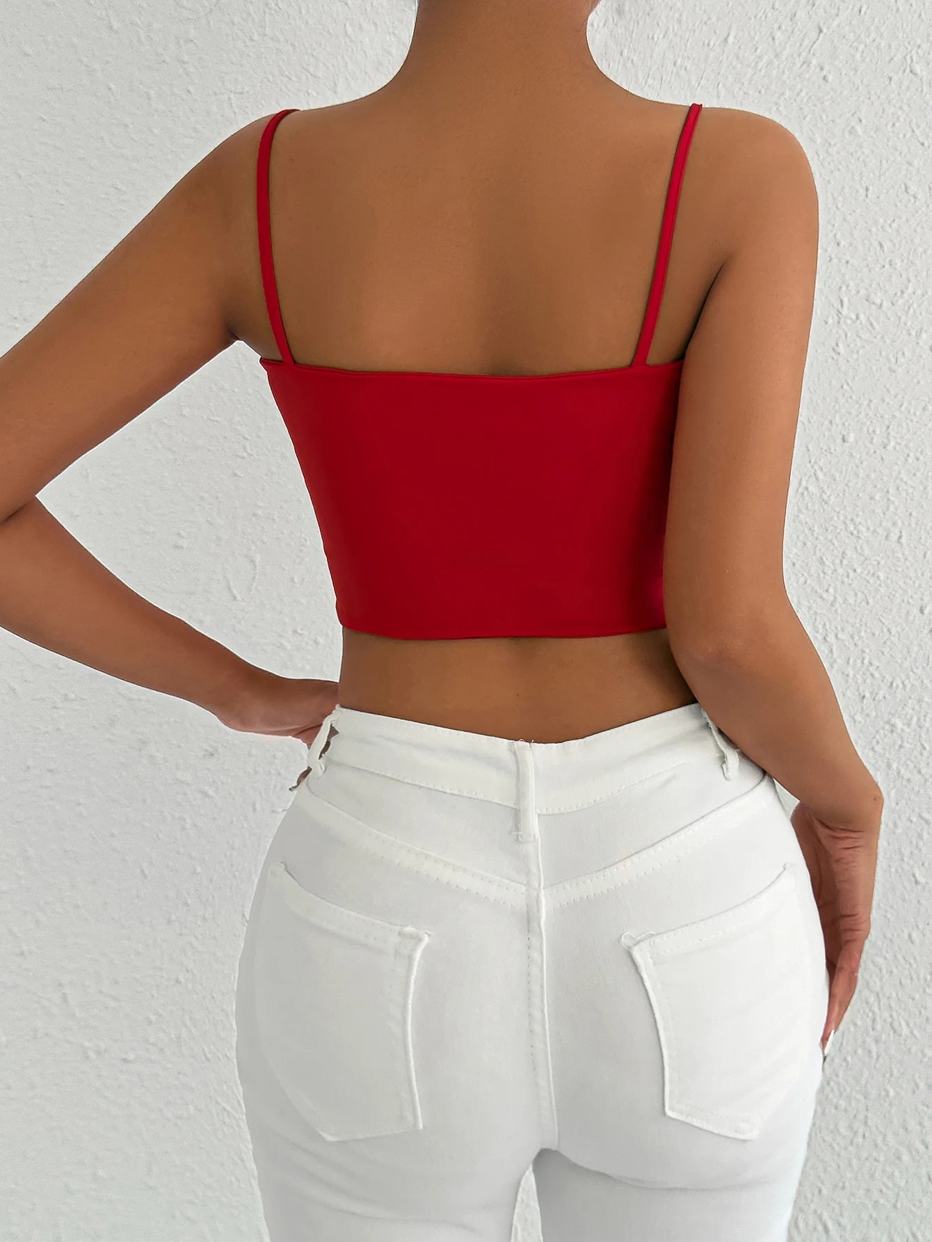 Women Sexy Backless Low Neck Camisole Nightclub Party Style Fashionable Red Tight Fitting Vest underwear Spring And Summer