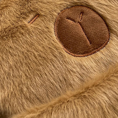 Cute Plush Capybara Crossbody Bag Large Capacity Shoulder Bag Girls Coin Purse Adjustable Zipper Plush Mobile Phone Pouch