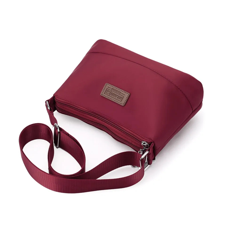 Waterproof Nylon Women Shoulder Bag Three Layers Handbag Ladies Crossbody Bags for Mother Girls Messenger Travel Daily Use Bags