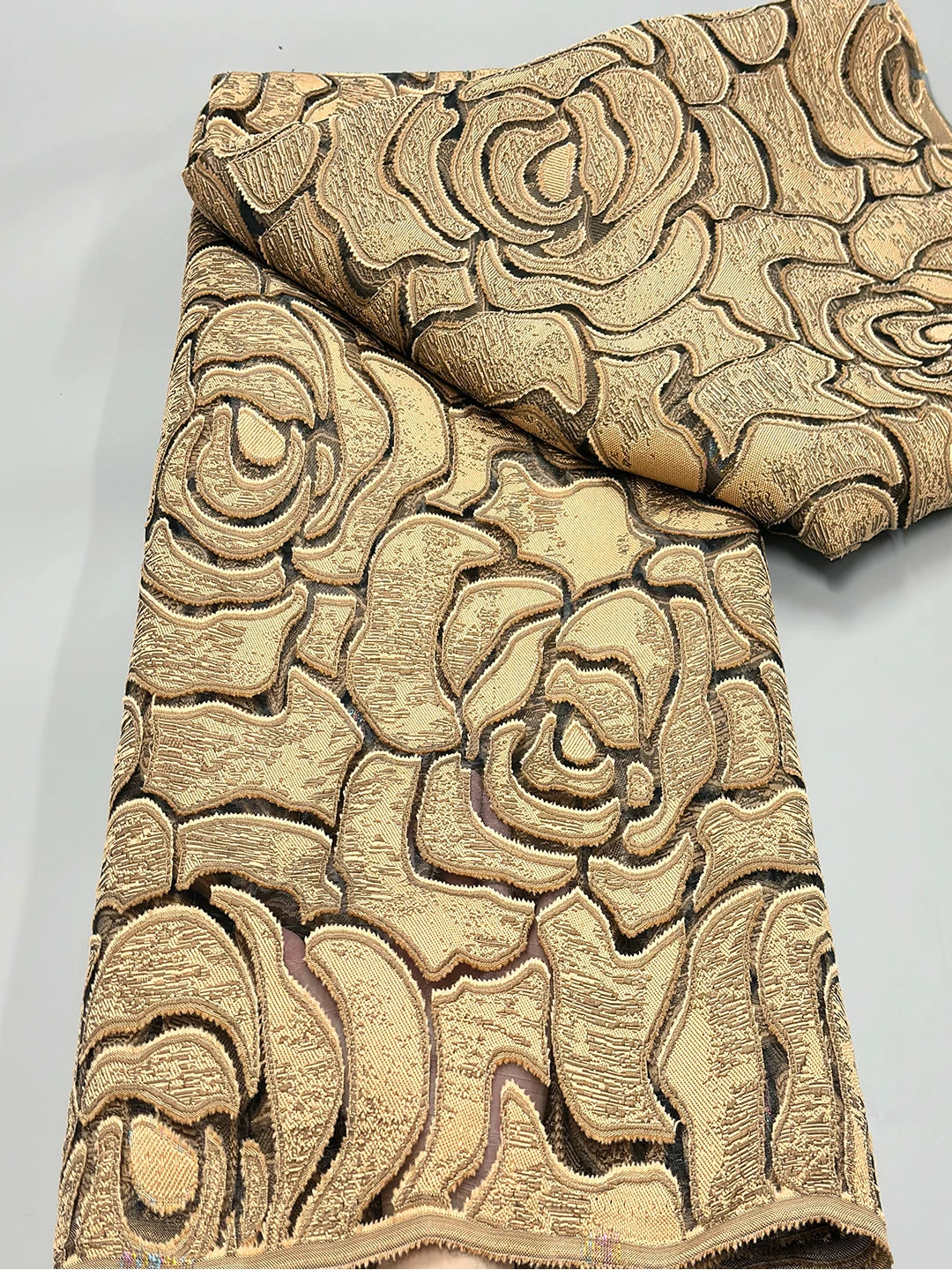 Latest French Brocade Jacquard Tulle Lace Fabric 2024High Quality African Gilding Satin Lace Fabric For Women Wedding Dress Sew 51096 5yard