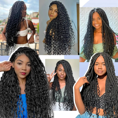 Synthetic Curly Braiding Hair 30 Inch Ocean Wave Crochet Hair for Black Women Long Deep Wave Wet and Wavy Braiding Hair Badiee Stylez