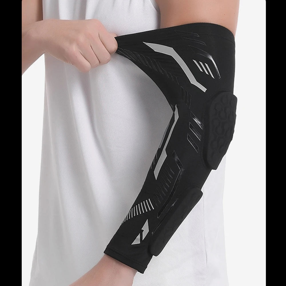 Anti-collision Arm Sleeve Protective Compression with Elbow Honeycomb Pad for Youth & Adult Sport Basketball Football Volleyball