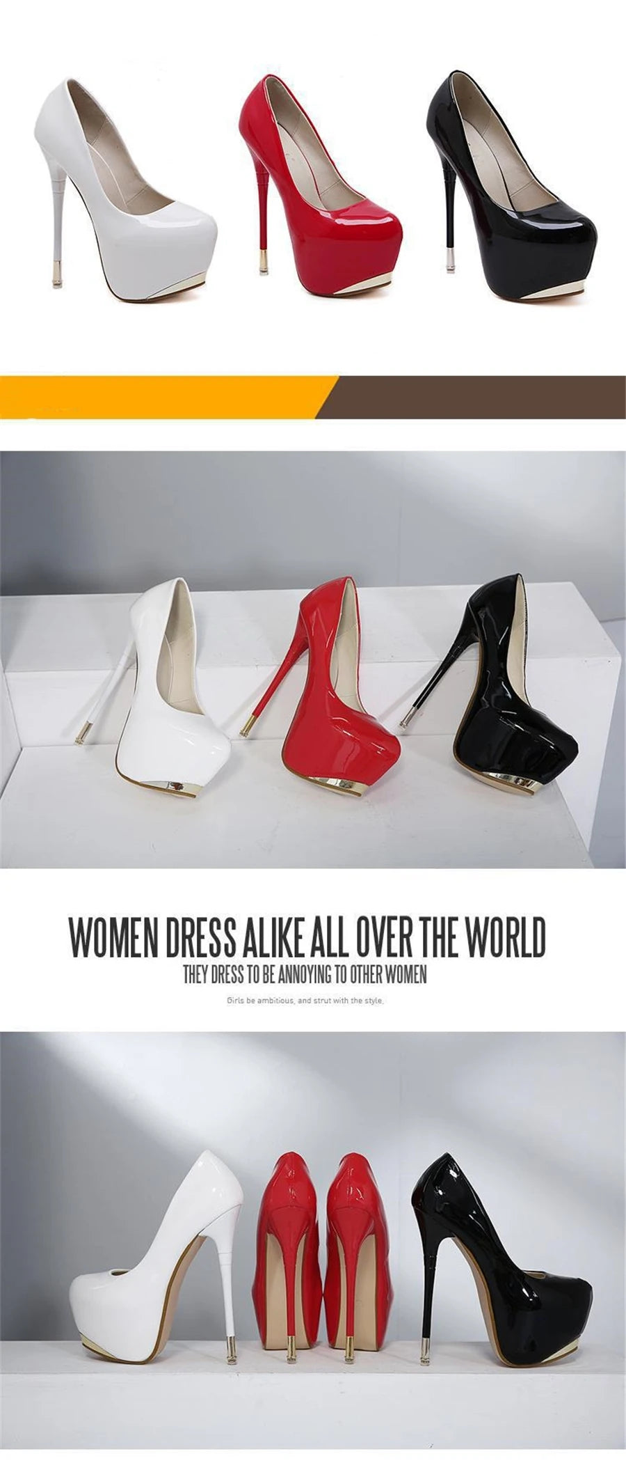 Super High Heels 16cm Red Wedding Women Shoes Black Metal Platform Sexy Patent Leather Round Toe Female Pumps Party 2025 Autumn