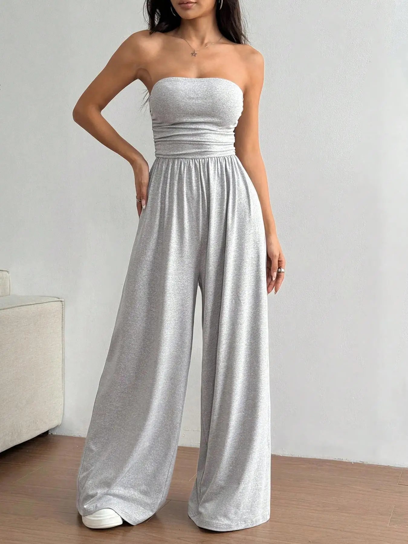 Women Sexy Sleeveless Backless Long Pants Jumpsuit Women Fashion Solid Commuter Wide Leg Playsuit Badiee Stylez