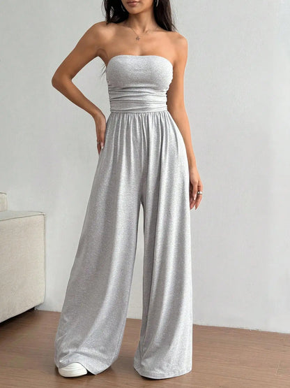 Women Sexy Sleeveless Backless Long Pants Jumpsuit Women Fashion Solid Commuter Wide Leg Playsuit Badiee Stylez