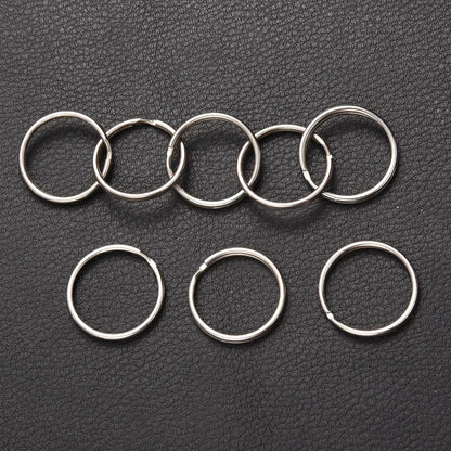 20/100pcs Stainless Steel Polished Key Ring Key Chain 25mm Round Flat Round Split Keychain Metal Blank Circle For DIY Findings