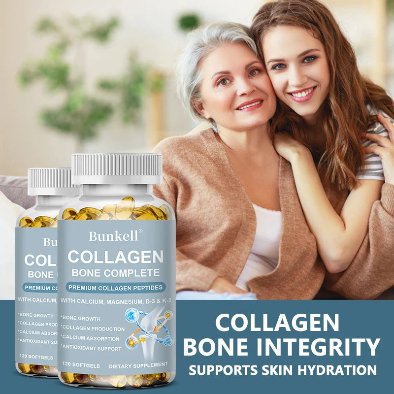 Marine Collagen 300 Mg with Calcium, Vitamin C and D - Skin, Bone, Joint Support Antioxidant Support