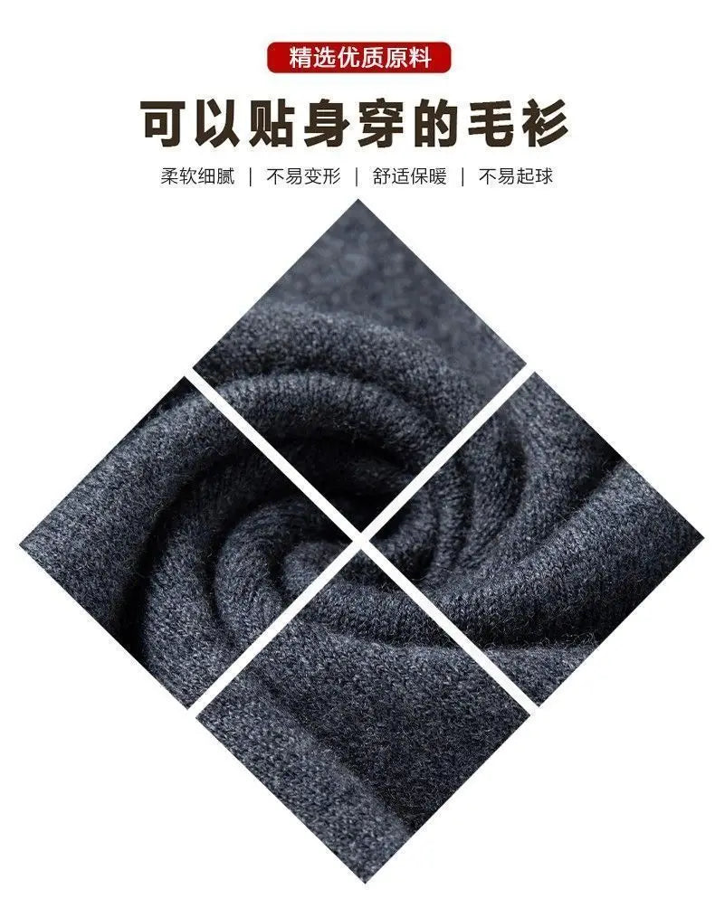 Men's Knitted Warm V-neck Pullovers Ribbed Solid Slim Fit Classic Black Gray Sweater for Man Autumn Spring Top Jumpers Clothes Badiee Stylez