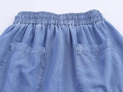 HH Women Solid Pant Sets Short Sleeves Bow Single-breasted Turn-Down Collar Shirts+Autumn Elastic Waist Pockets Wide Leg Pants Badiee Stylez