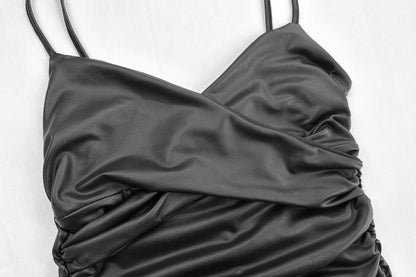 V Neck Sleeveless Ruffled Dress Evening Party Bodycon DressS Elegant Mini Dress for Women Tight DressS Clubwear Vestidos D565