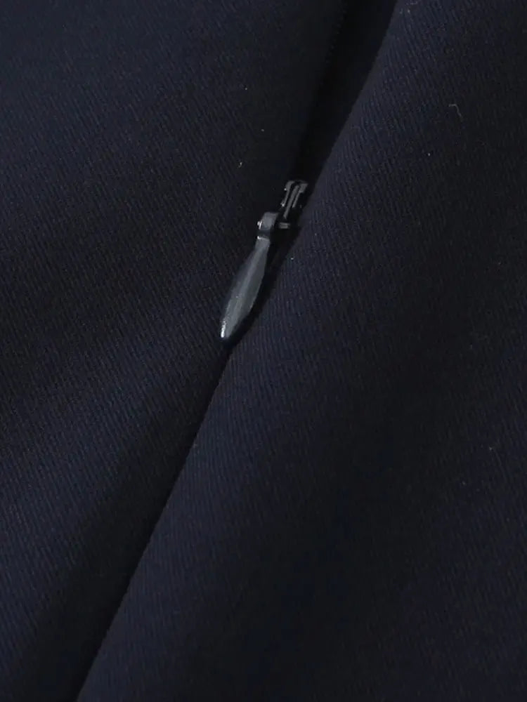 TRZA-Pleated Mini Dress with Side Loops for Women, Halter Neck, Back Zipper, Female Dresses, Chic Fashion Badiee Stylez