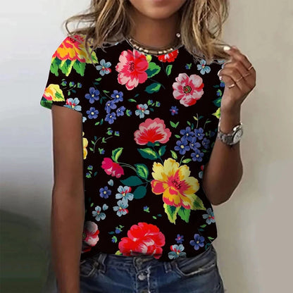 Women's T-shirt Summer Fashion Short Sleeve Tees Tops 3D Print O-Neck Casual T Shirt For Women's Leopard Clothes For Sexy Girl EXXIAOSHAO20235183