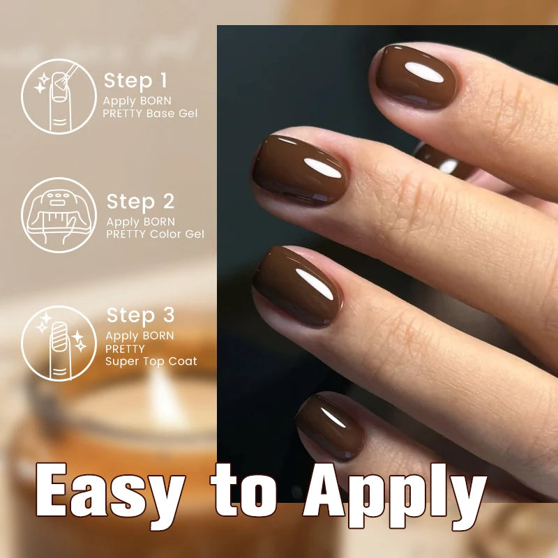 BORN PRETTY Fall Gel Nail Polish 10ml Orange Nude Brown Gel Nail Polish Halloween Nails Coral Orange Gel Varnish Manicure DIY