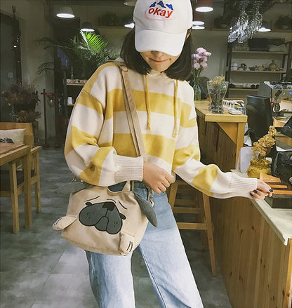 Cute Animal Handbags For Women Casual Travel Large Capacity Totes Shoulder Bags Pug Dog Corduroy Messenger Bag Feminine Bolsas