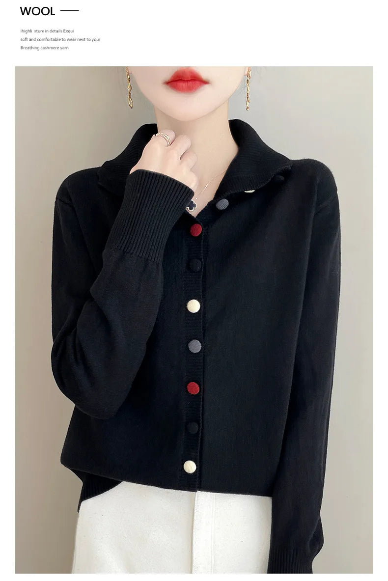 2024 New Cashmere Cardigan Women Long Sleeve Sweaters Cashmere Cardigan Autumn Winter Women Knitwear Fashion Coat