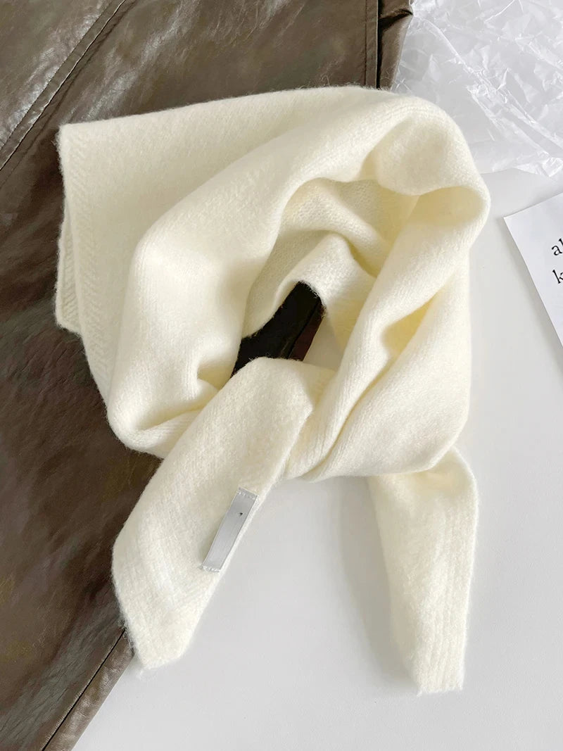 British Korean Style Niche Wool Knitted Triangular Scarf Women Headscarf Knitted Scarf Multi-functional Warm Knitted Scarf Badiee Stylez