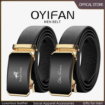 OYIFAN Men Belt Genuine Leather belt for men Alloy buckle ratchet belts Men Designer Belt Automatic belts 벨트 Badiee Stylez