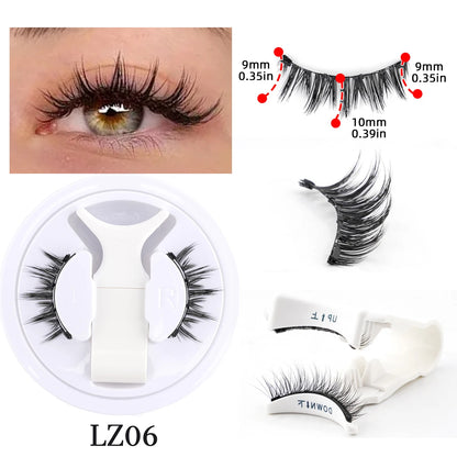Hot Magnetic Eyelashes Set 1 Pair Reusable No Glue Needed False Eyelashes with Magnetic Tweezers Curly Faux Lashes Makeup Tool