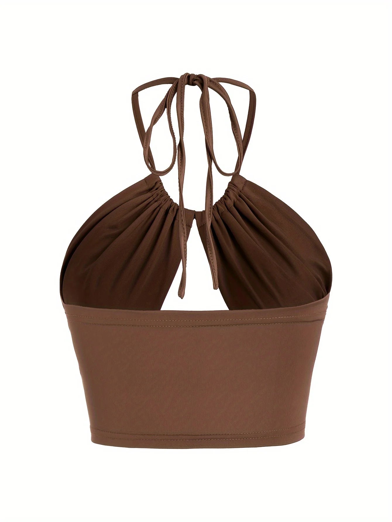 Europe and the United States solid color hanging neck small tube top hollowed out umbilical slim hot girl suspender vest