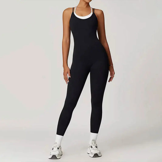 Sporty New Jumpsuits Black Sexy Women Backless Bodycon Female Jumpsuits Streetwear Fashion O-Neck Sporty Elegant Lady's Clothing Badiee Stylez