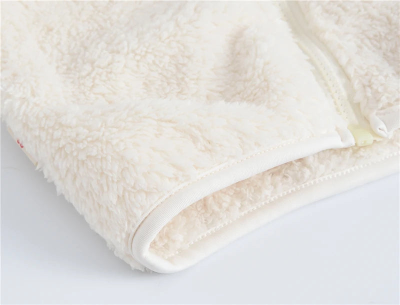 Girls woolen hooded coat solid color zipper coat children's winter clothes