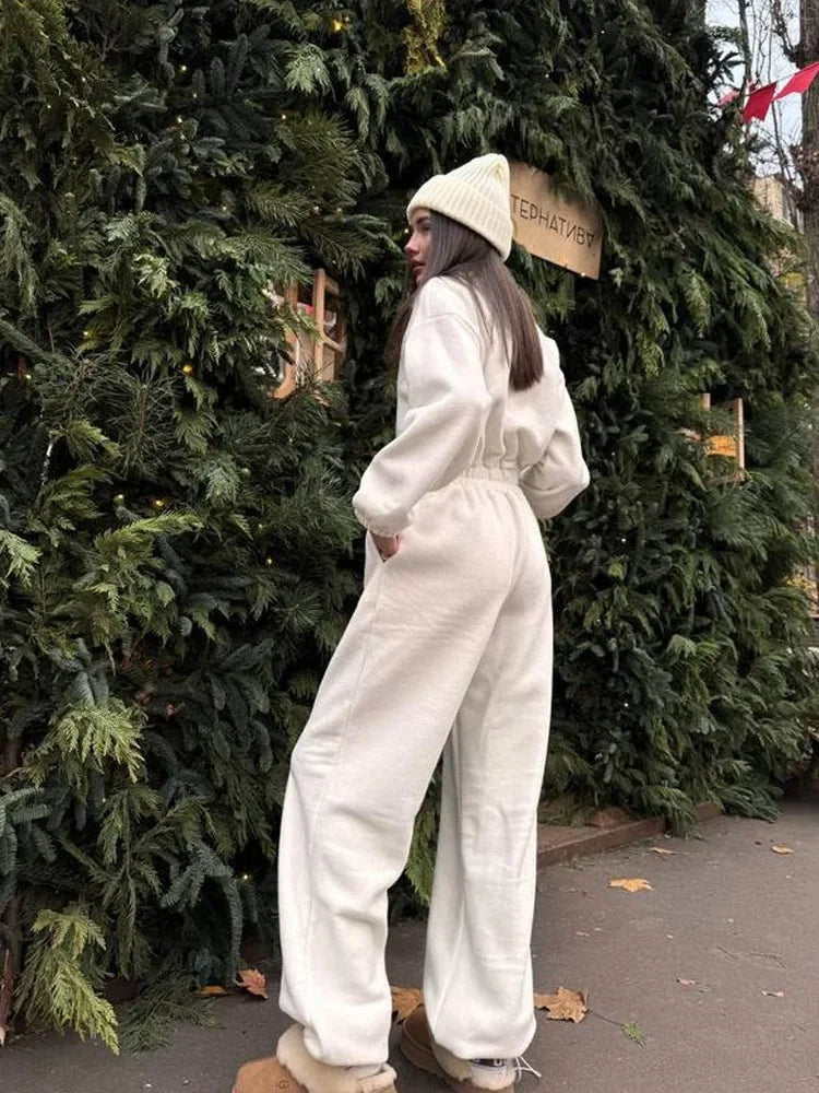 Jumpsuits Women Rompers One Piece Full Sleeve Zipper Overalls Long Pants Elastic High Waist Rompers Y2k Streetwear Jumpsuit 2025 Badiee Stylez