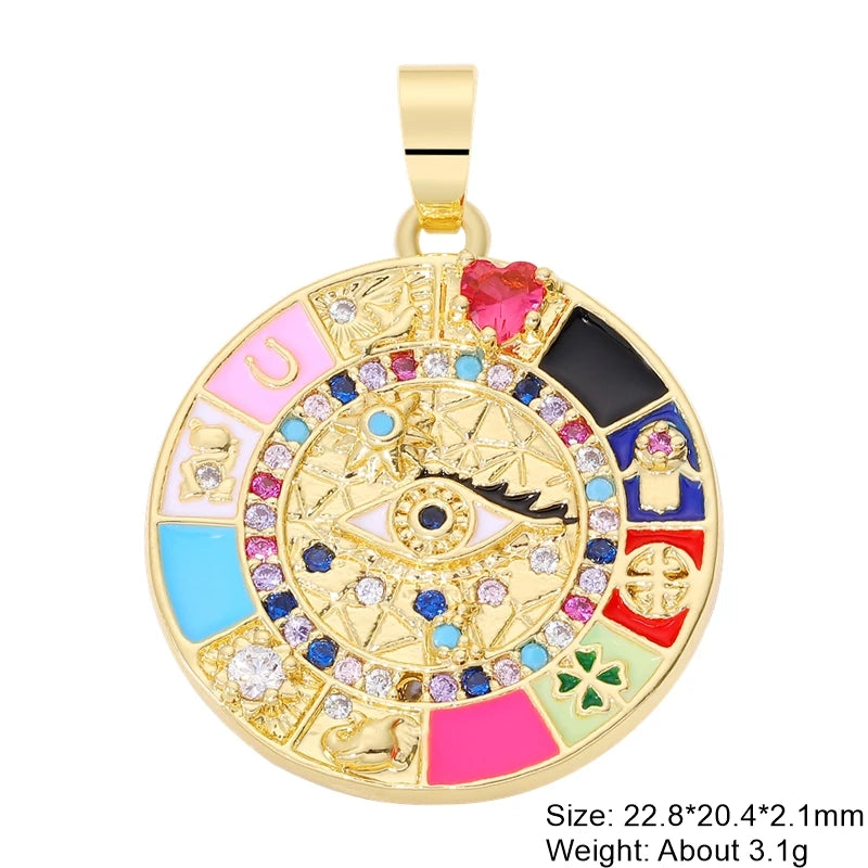 Juya Handmade Luxury Rainbow Zirconia 18K Gold Plated Decoration Snake Charms For DIY Fashion Talisman Jewelry Making Supplies Gold 21 CHINA