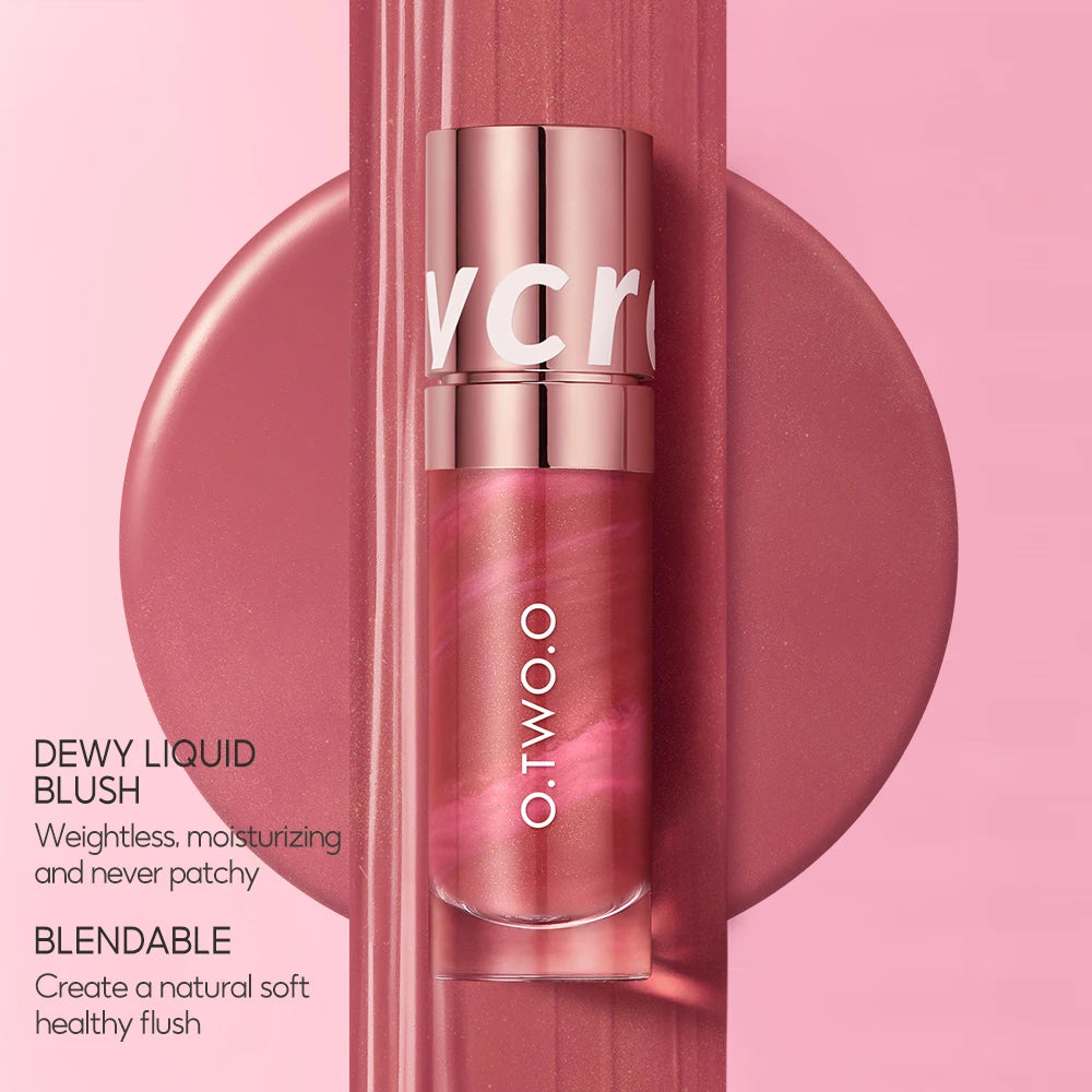 O.TWO.O Liquid Blush Face Blusher Moisturizing Long Lasting Natural Silky Weightless Matte High Pigment Matte Blush Face Makeup