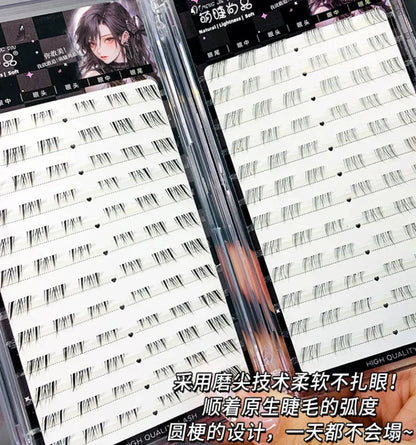 Self-adhesive Glue-free Lower False Eyelashes Fox Eyes Effect Winged Thick Segmented Under Lash Easy Application