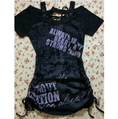 Retro Floral Print Fake Two-piece Short-sleeved T-shirt Women Y2K Millennial Hot Girl Sweet Slim Harajuku Street Casual Top 9