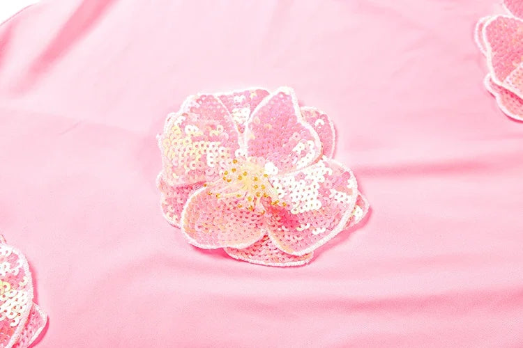 Women Sleeveless Sexy Square Collar Backless Beach Vacation Birthday Party Stretch Bodycon Glitter Appliques Dress