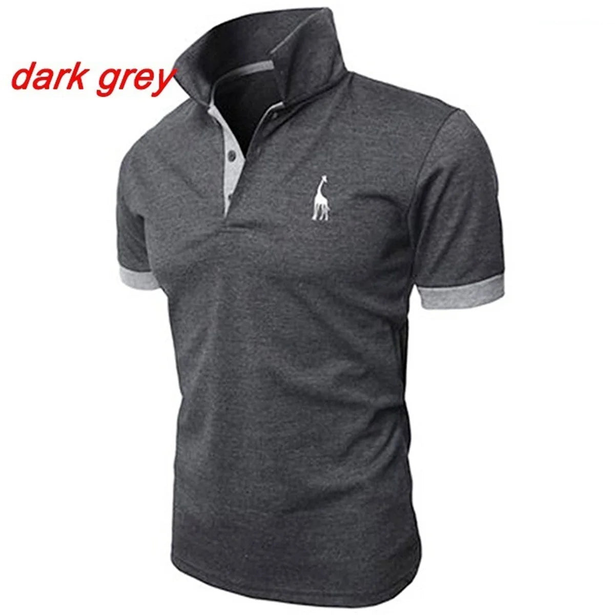 Fashion Icon Cartoon Embroidery Polo Shirt - Slim Fit, Casual Style, Solid Colors for Men - New Summer Collection