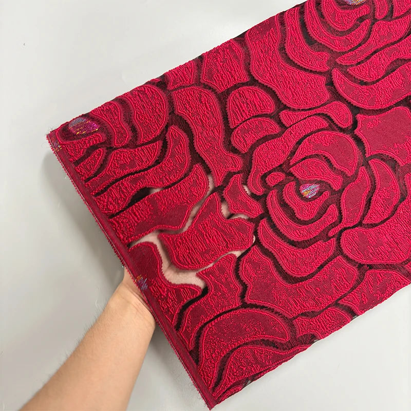 Latest French Brocade Jacquard Tulle Lace Fabric 2024High Quality African Gilding Satin Lace Fabric For Women Wedding Dress Sew