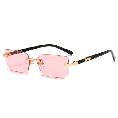 Rimless Sunglasses Rectangle Fashion Popular Women Men Shades Small Square Sun Glasses For Female male Summer Traveling Oculos 2