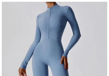 One-piece Sports Training Jumpsuit Women's Long Sleeve Tight Hip-highlighting Bodysuit Gym Clothing Sexy Dance Exercise Tights Badiee Stylez