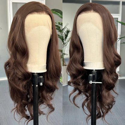 Platinum Blonde Long Wavy Synthetic Wig Free Part Loose Wave Natural Curly 13X4 Lace Front Wigs for Women Daily Party Cosplay Badiee Stylez