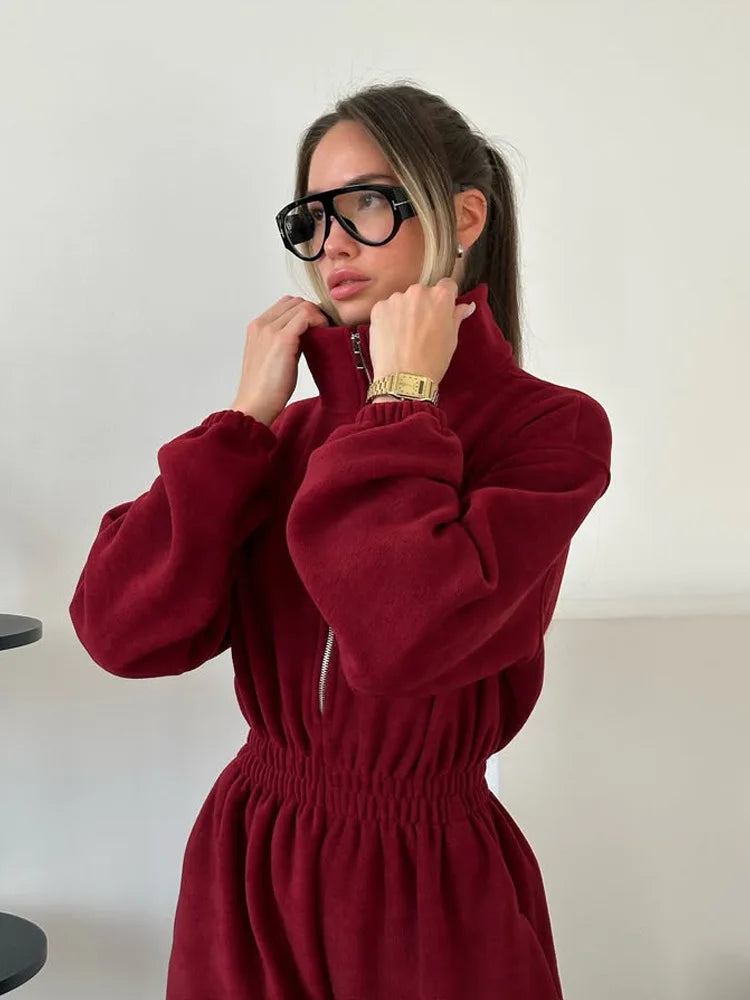 Jumpsuits Women Rompers One Piece Full Sleeve Zipper Overalls Long Pants Elastic High Waist Rompers Y2k Streetwear Jumpsuit 2025 Badiee Stylez