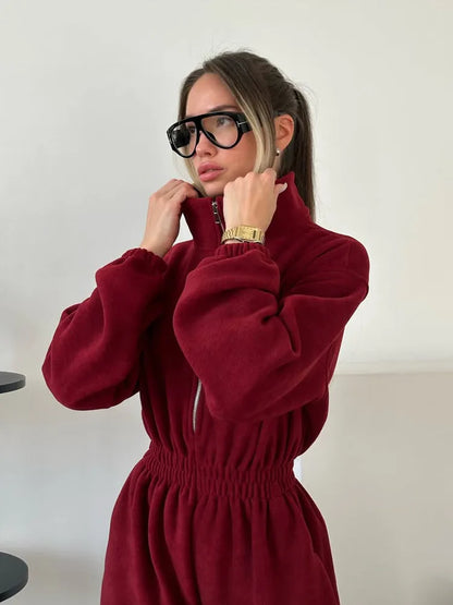 Jumpsuits Women Rompers One Piece Full Sleeve Zipper Overalls Long Pants Elastic High Waist Rompers Y2k Streetwear Jumpsuit 2025 Badiee Stylez