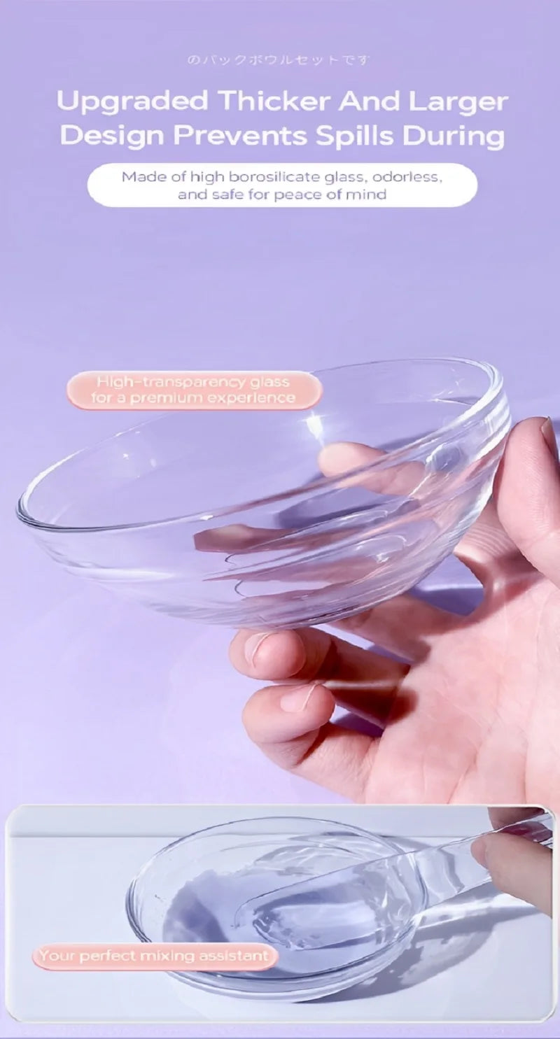 Skin Care DIY Mask Set Clear Rod Mud Mixing Bowl Spoon Set Soft Applicator Brushes for Face Deep Cleaning Portable Beauty Tools