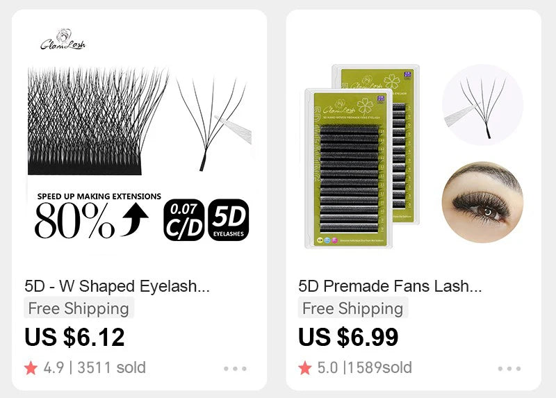 ANNAFRIS W Shape 6D Volume Eyelash Extension False Mink Soft Natural Premade Fans Lash 6D W Shaped Easy Faning Eyelashes